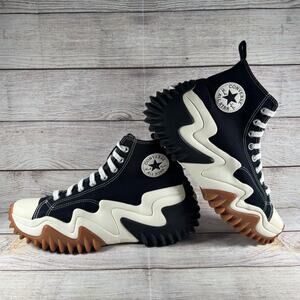 Converse Run Star Motion Hi Womens 11.5 Mens 10 Shoes Sneaker Black White Gum